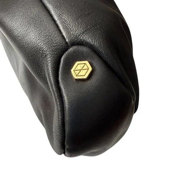 Lodis Black Leather Crossbody Bag Adjustable Strap Interior Staining AS IS - Picture 10 of 14